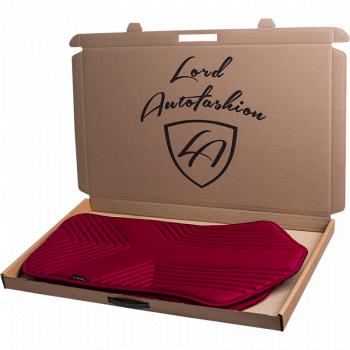 2 579 р. Накидка на сиденье (1 место Афины) ЛЮКС ст ВАН ВЭЙ Lord Autofashion   (красный, строчка темно-красный)  с доставкой в г. Пермь. Увеличить фотографию 2