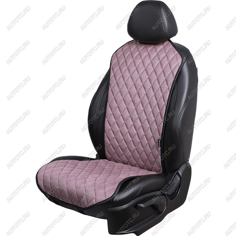 1 189 р. Накидка на сиденье (1 место Каир) ЛЮКС ст РОМБ Lord Autofashion   (розовый, строчка бежевая)  с доставкой в г. Пермь