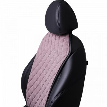 1 189 р. Накидка на сиденье (1 место Каир) ЛЮКС ст РОМБ Lord Autofashion   (розовый, строчка бежевая)  с доставкой в г. Пермь. Увеличить фотографию 3
