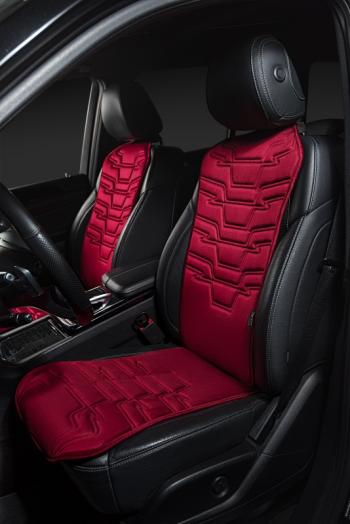 2 579 р. Накидка на сиденье (1 место Афины) ЛЮКС ст ФОРТ Lord Autofashion   (красный, строчка темно-красная)  с доставкой в г. Пермь. Увеличить фотографию 2
