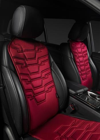 2 579 р. Накидка на сиденье (1 место Афины) ЛЮКС ст ФОРТ Lord Autofashion   (красный, строчка темно-красная)  с доставкой в г. Пермь. Увеличить фотографию 4
