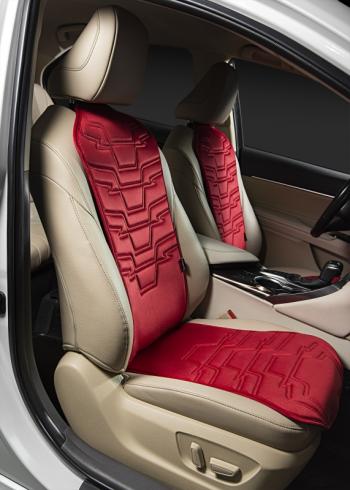 2 579 р. Накидка на сиденье (1 место Афины) ЛЮКС ст ФОРТ Lord Autofashion   (красный, строчка темно-красная)  с доставкой в г. Пермь. Увеличить фотографию 5