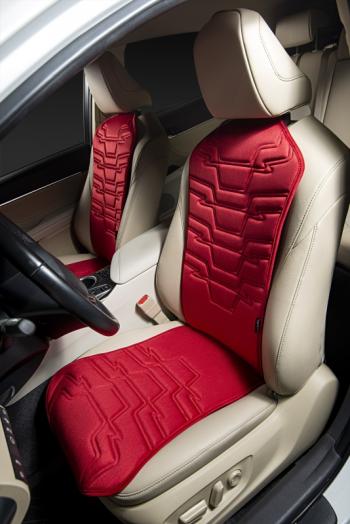 2 579 р. Накидка на сиденье (1 место Афины) ЛЮКС ст ФОРТ Lord Autofashion   (красный, строчка темно-красная)  с доставкой в г. Пермь. Увеличить фотографию 7