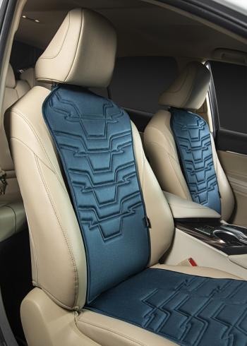 2 579 р. Накидка на сиденье (1 место Афины) ЛЮКС ст ФОРТ Lord Autofashion   (мурена, строчка серо-голубая)  с доставкой в г. Пермь. Увеличить фотографию 4