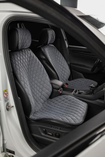 3 999 р. Накидка на сиденье (2 места Каир) ТЕЙЛОР ст БАЙРОН Lord Autofashion   (серый, строчка серая)  с доставкой в г. Пермь. Увеличить фотографию 2