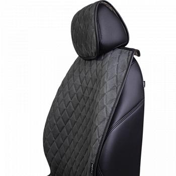 6 499 р. Накидка на сидение (5 мест Софа) ТЕЙЛОР ст РОМБ Lord Autofashion   (серый, строчка серая)  с доставкой в г. Пермь. Увеличить фотографию 3