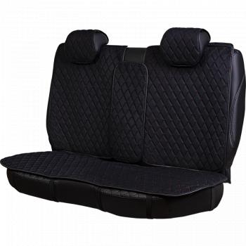 5 649 р. Накидка на сидение (5 мест Софа) ТЕЙЛОР ст РОМБ Lord Autofashion   (черный, строчка красная)  с доставкой в г. Пермь. Увеличить фотографию 3