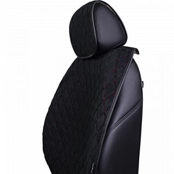 5 649 р. Накидка на сидение (5 мест Софа) ТЕЙЛОР ст РОМБ Lord Autofashion   (черный, строчка красная)  с доставкой в г. Пермь. Увеличить фотографию 4