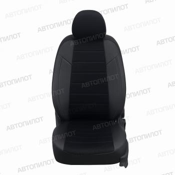 13 649 р. Чехлы на сиденья Алькантара (3 отд. части экокожа) Автопилот Volkswagen Touran 1T 1-ый рестайлинг минивэн (2006-2010) (черный)  с доставкой в г. Пермь. Увеличить фотографию 3
