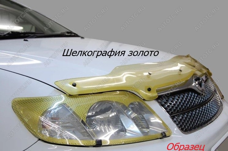 2 169 р. Дефлектор капота (2006-2010) CA-Plastiс  Chery Tiggo T11 (2005-2013) дорестайлинг (серия Шелкография карбон золото)  с доставкой в г. Пермь