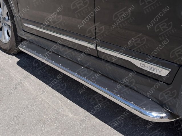 35 549 р. Пороги труба SLITKOFF  Chery Tiggo 5  (T21) (2014-2017) дорестайлинг (d42 мм)  с доставкой в г. Пермь