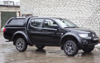 Расширители колесных арок широкие (вынос 90 мм) Русская Артель Mitsubishi L200 4  дорестайлинг (2006-2014) (глянец под покраску)