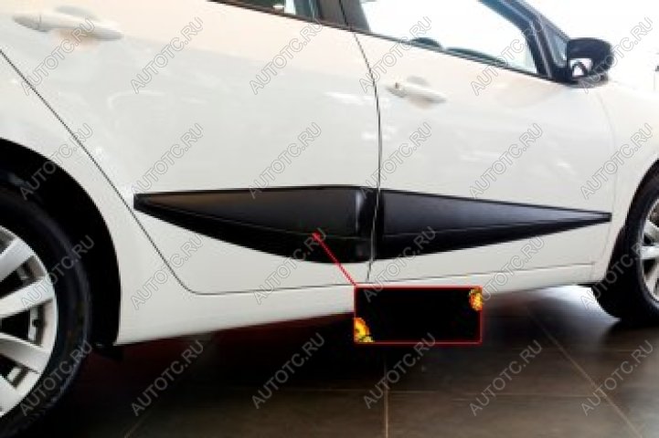 1 299 р. Передний правый молдинг на двери широкий Русская Артель KIA Cerato 3 YD рестайлинг седан (2016-2019) (глянец под покраску)  с доставкой в г. Пермь