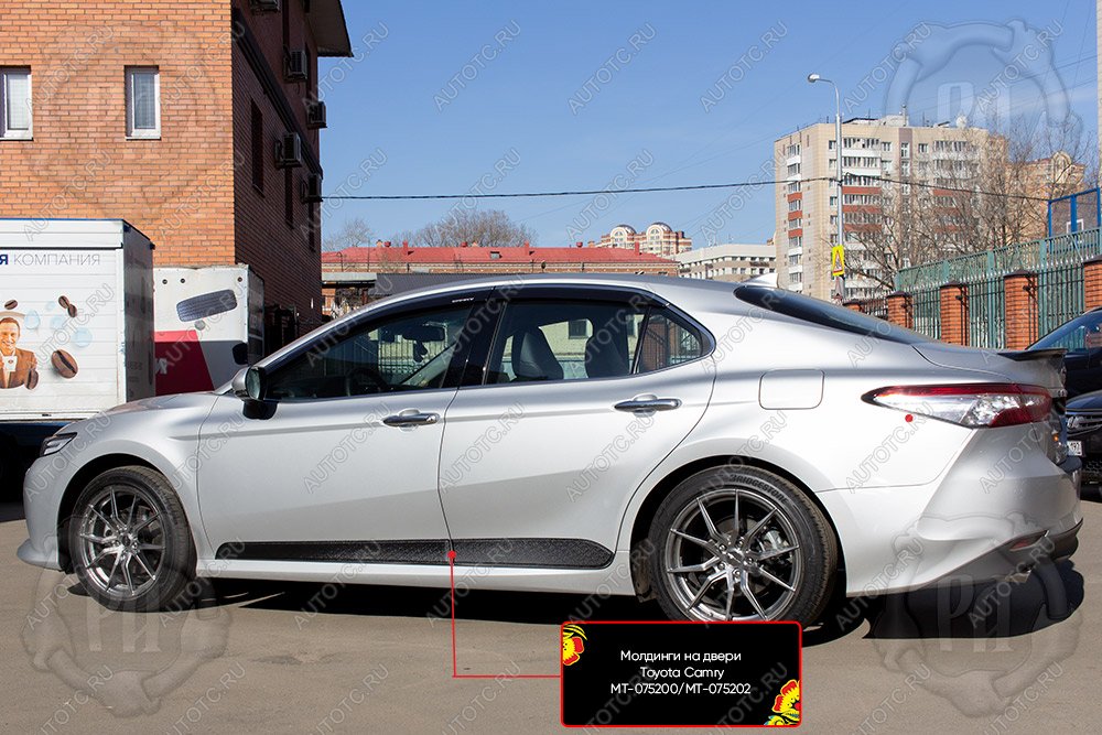 889 р. Задний правый молдинг на двери Русская Артель Toyota Camry XV70 дорестайлинг (2017-2021) (глянец под покраску)  с доставкой в г. Пермь