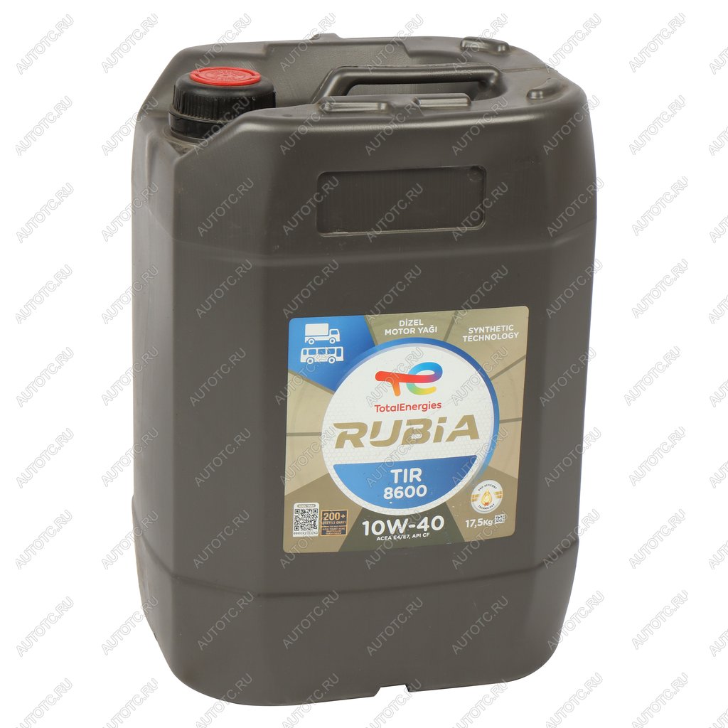 19 999 р. Масло дизельное RUBIA TIR 8600 10W40 псинт.17.5кг TR TOTAL TOTAL 172160  с доставкой в г. Пермь