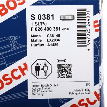 1 349 р. Фильтр воздушный BMW X5 (E70) BOSCH BOSCH f026400381  с доставкой в г. Пермь. Увеличить фотографию 3
