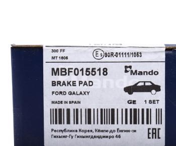 2 199 р. Колодки тормозные FORD Galaxy VW Sharan (95-) передние (4шт.) MANDO MANDO mbf015518  с доставкой в г. Пермь. Увеличить фотографию 7