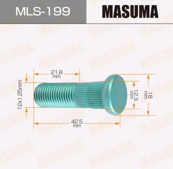 94 р. Шпилька колеса SUZUKI SX4 (07-) переднего MASUMA MASUMA mls-199  с доставкой в г. Пермь. Увеличить фотографию 3