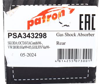 2 459 р. Амортизатор VW Golf (98-04) задний левыйправый PATRON PATRON psa343298  с доставкой в г. Пермь. Увеличить фотографию 4