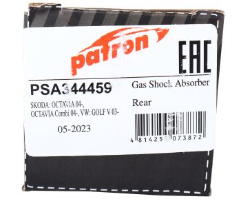 2 369 р. Амортизатор VW Golf 5,6,Caddy AUDI A3 SKODA Octavia,Yeti задний левыйправый газовый PATRON PATRON psa344459  с доставкой в г. Пермь. Увеличить фотографию 4