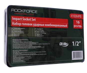 4 299 р. Набор головок торцевых 12 10-32мм коротких, 17-36 глубоких ударных 16 предметов ROCKFORCE ROCKFORCE rf-4169mpb  с доставкой в г. Пермь. Увеличить фотографию 7