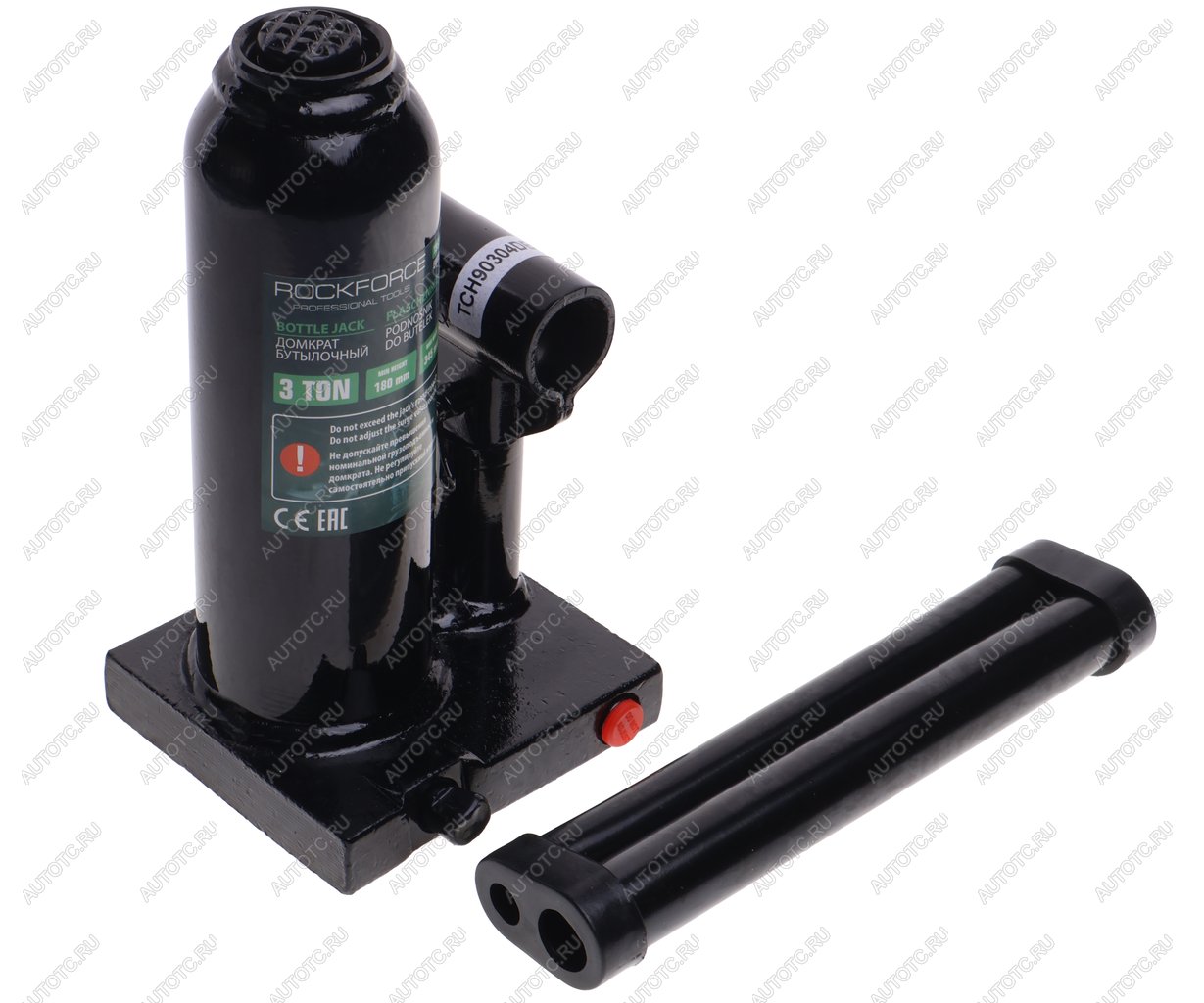 2 199 р. Домкрат бутылочный 3т 180-345мм с клапаном ROCKFORCE ROCKFORCE rf-t90304euro  с доставкой в г. Пермь