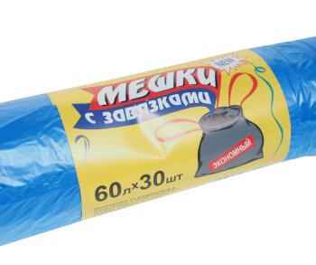 145 р. Мешок для мусора 60л 30шт. с завязками NO NAME 60х30  с доставкой в г. Пермь. Увеличить фотографию 2