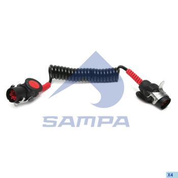 4 299 р. Кабель электрический АБС прицепа 7-полюсный L=4500мм SAMPA SAMPA 095.166 SAMPA 095.166  с доставкой в г. Пермь. Увеличить фотографию 1