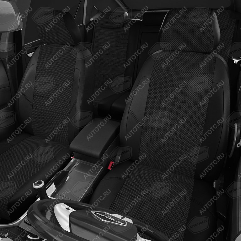 7 199 р. Авточехлы ЛАДА Largus (21-) экокожа-жаккард 5 мест задняя спинка 40х60 черные комплект AVTOLIDER AVTOLIDER vz29-2186-kk4  с доставкой в г. Пермь