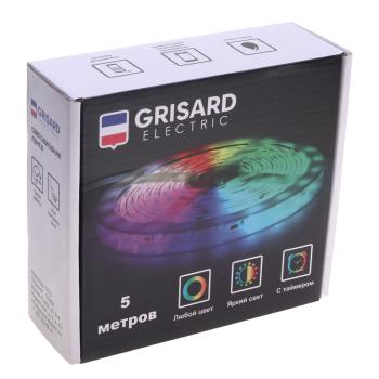 1 199 р. Лента светодиодная гибкая 12W 5м IP65 12V RGB цветная, пульт управления GRISARD ELECTRIC GRISARD ELECTRIC gre-002-0121  с доставкой в г. Пермь. Увеличить фотографию 5