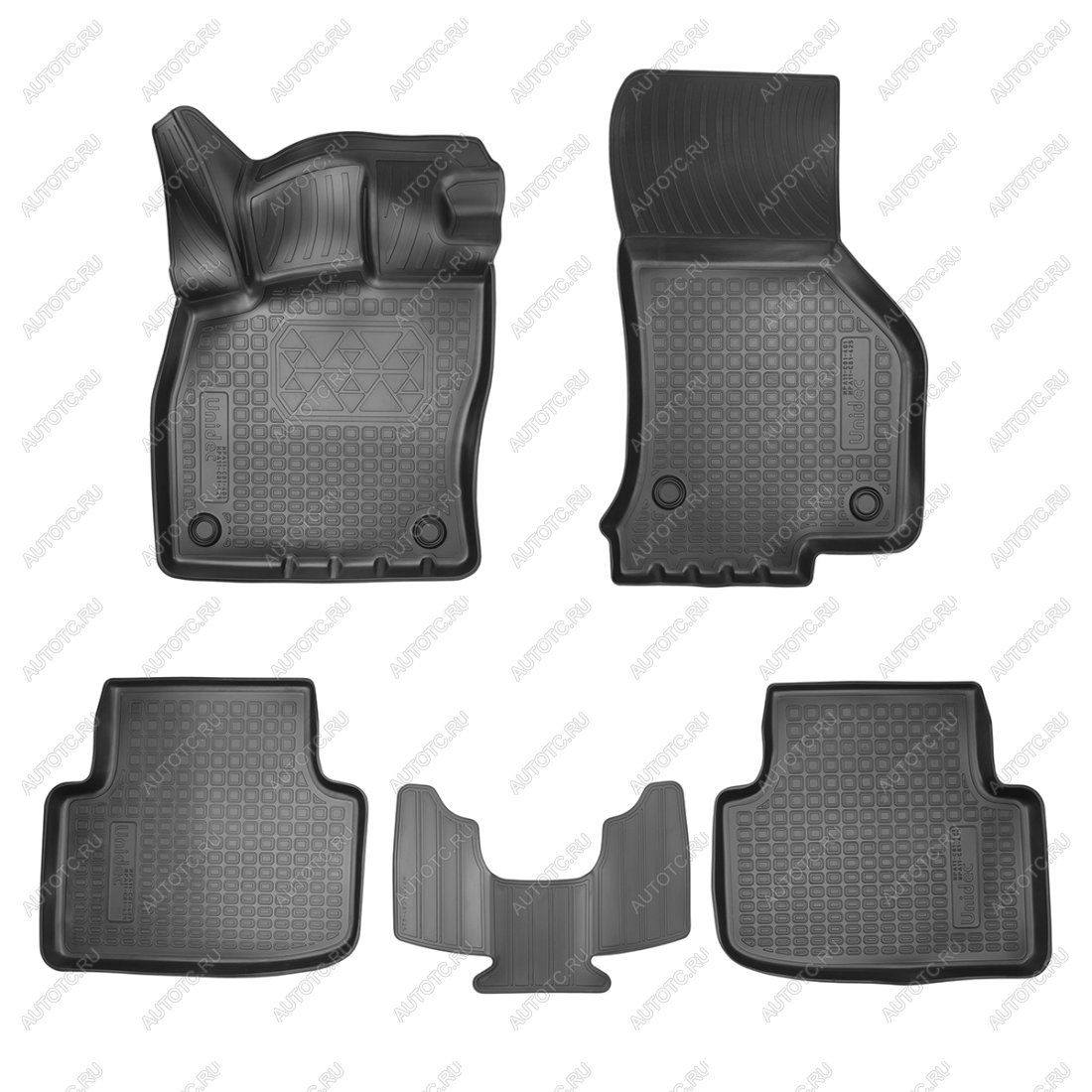 2 479 р. Коврики салонные (3D) Norplast Unidec  Skoda Octavia  A8 (2019-2022) универсал (черные)  с доставкой в г. Пермь