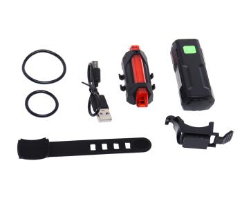 1 199 р. Фонарь велосипедный набор USB кабель с аккумулятором 600mAh Led NO NAME qx-t1198  с доставкой в г. Пермь. Увеличить фотографию 1