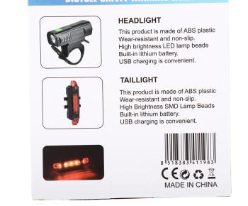 1 199 р. Фонарь велосипедный набор USB кабель с аккумулятором 600mAh Led NO NAME qx-t1198  с доставкой в г. Пермь. Увеличить фотографию 7