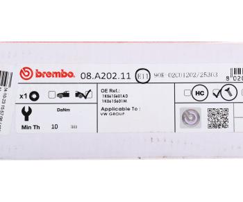4 599 р. Диск тормозной VW Passat (05-),Tiguan AUDI A3 SKODA Superb (08-) задний 1шт. (min 2шт.) BREMBO BREMBO 08.a202.11  с доставкой в г. Пермь. Увеличить фотографию 5