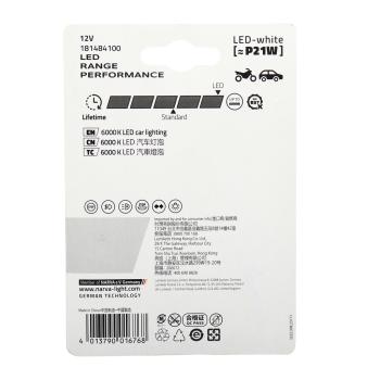 1 099 р. Лампа светодиодная 12V P21W BA15s блистер (2шт.) LED White NARVA NARVA 18148-2бл  с доставкой в г. Пермь. Увеличить фотографию 2