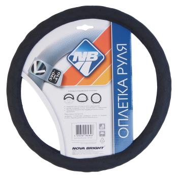 439 р. Оплетка руля (L) 39-41см черная экокожа NOVA BRIGHT NOVA BRIGHT 47679  с доставкой в г. Пермь. Увеличить фотографию 1