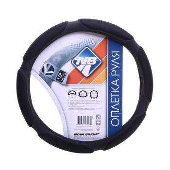 599 р. Оплетка руля (L) 39-41см черная экокожа спонж NOVA BRIGHT NOVA BRIGHT 38687  с доставкой в г. Пермь. Увеличить фотографию 1