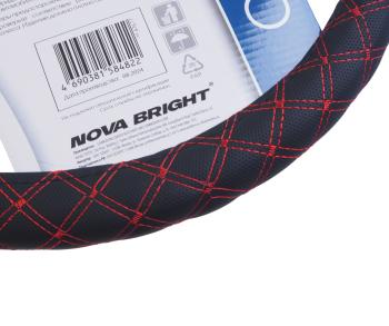 489 р. Оплетка руля (L) 39-41см черно-красная экокожа NOVA BRIGHT NOVA BRIGHT 47677  с доставкой в г. Пермь. Увеличить фотографию 2
