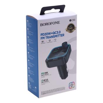 669 р. Устройство зарядное в прикуриватель с трансмиттером (bluetooth,hands free) черное BOROFONE BOROFONE bc53  с доставкой в г. Пермь. Увеличить фотографию 4