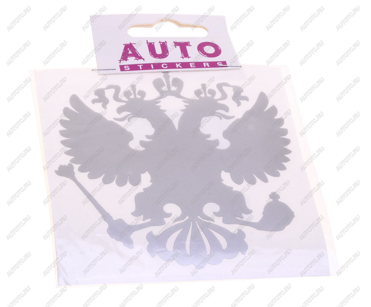 87 р. Наклейка виниловая вырезанная Герб России серебро 10х10см AUTOSTICKERS AUTOSTICKERS 086651  с доставкой в г. Пермь