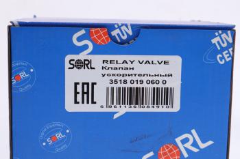 3 499 р. Клапан RENAULT ускорительный стояночной системы SORL SORL 35180190600 SORL 35180190600  с доставкой в г. Пермь. Увеличить фотографию 4
