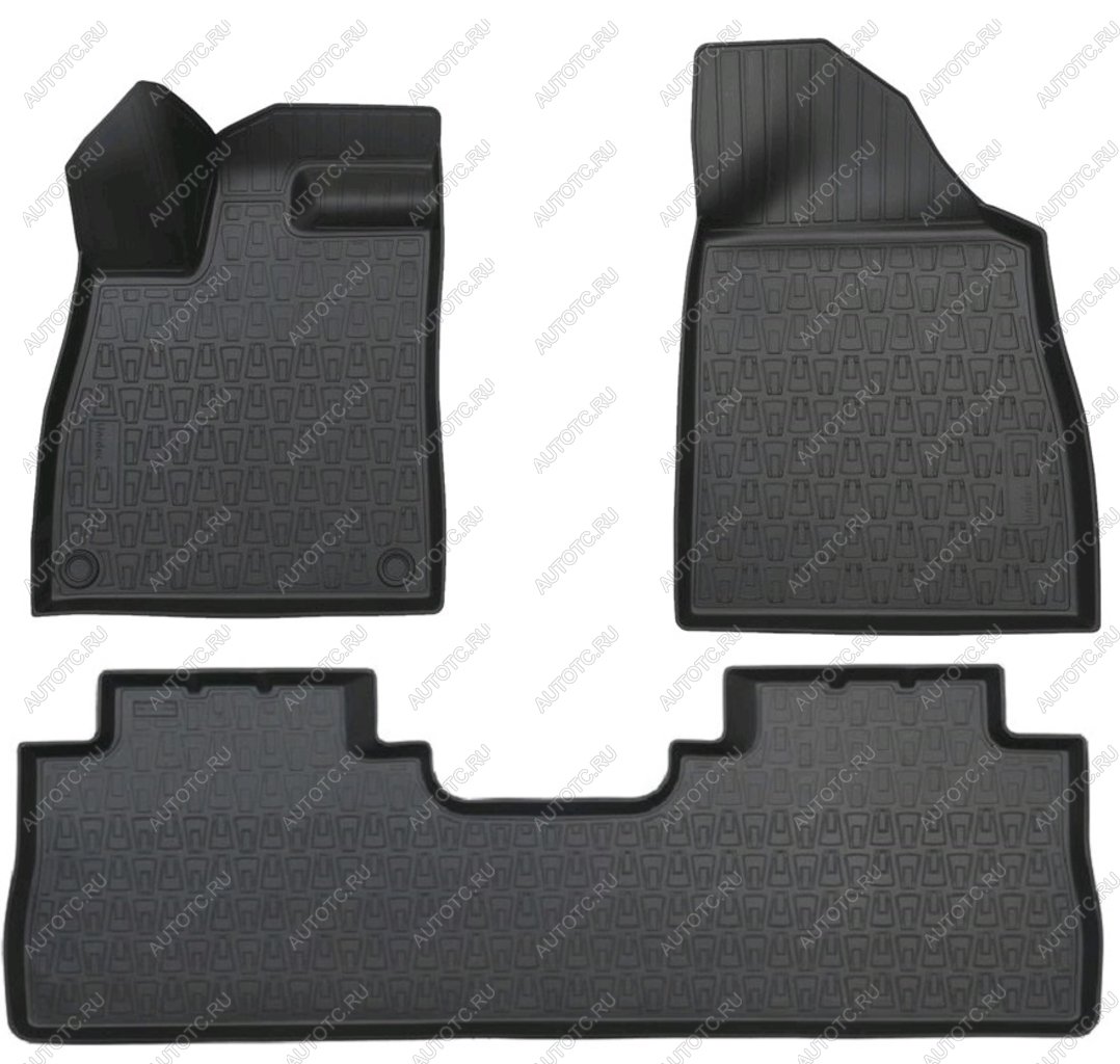 2 689 р. Коврик салона GAC GS8 2 (21-) (1,2 ряд) полиуретан черный (3 предм.) NORPLAST NORPLAST npa11-c27-206  с доставкой в г. Пермь