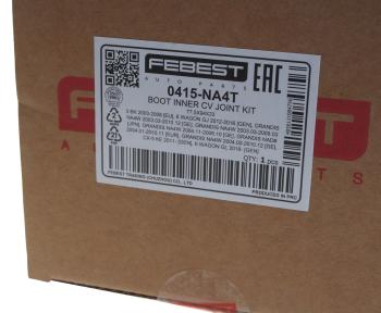 1 499 р. Пыльник ШРУСа MAZDA 3,6 (12-) внутреннего комплект FEBEST FEBEST 0415-na4t FEBEST 0415-na4t  с доставкой в г. Пермь. Увеличить фотографию 4