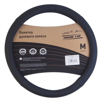 439 р. Оплетка руля (M) 37-39см черная гладкая экокожа Блэк PRIME CAR PRIME CAR 361234 PRIME CAR 361234  с доставкой в г. Пермь. Увеличить фотографию 1