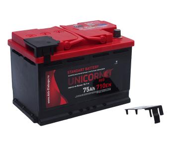 10 349 р. Аккумулятор UNICORN Red EFB 75Ач обратная полярность UNICORN 6ст75(0)  с доставкой в г. Пермь. Увеличить фотографию 2