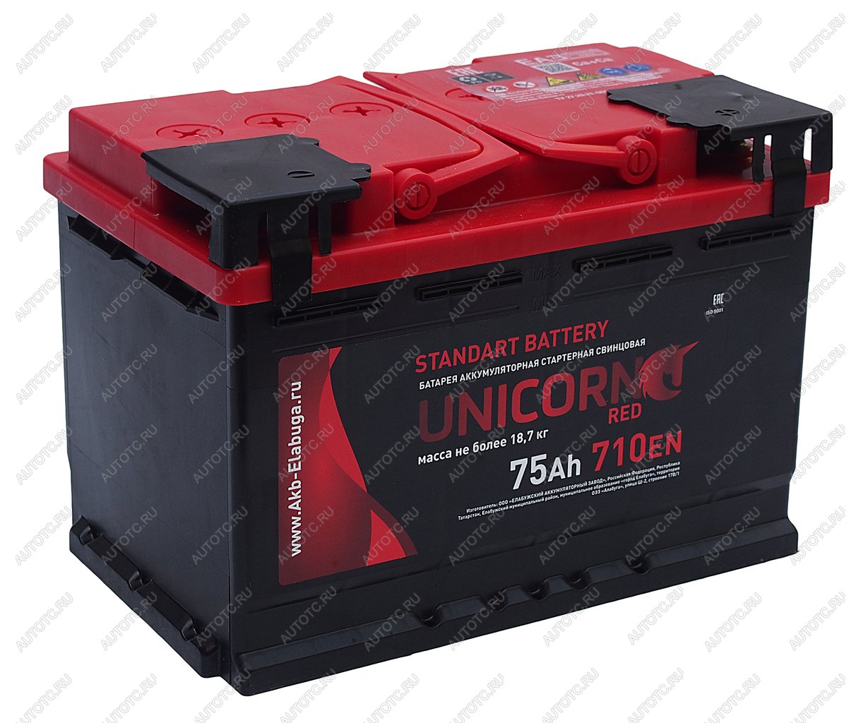 10 349 р. Аккумулятор UNICORN Red EFB 75Ач обратная полярность UNICORN 6ст75(0)  с доставкой в г. Пермь