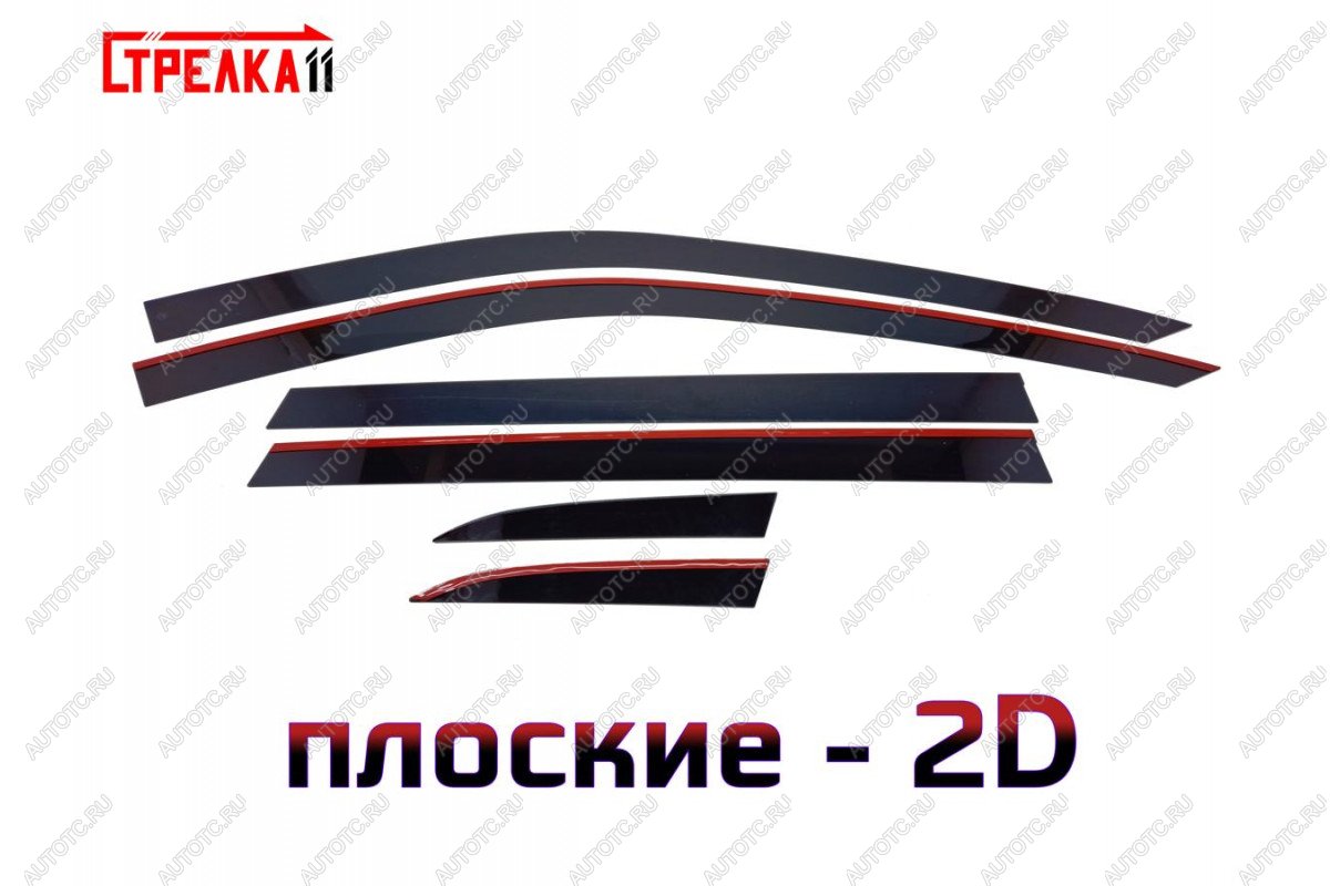 4 699 р. Дефлекторы окон 2D Стрелка11  Honda CR-V  6 RS (2022-2025) (черные)  с доставкой в г. Пермь