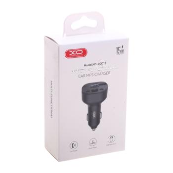 879 р. Устройство зарядное в прикуриватель с трансмиттером (bluetooth,hands free) XO XO bcc18 black  с доставкой в г. Пермь. Увеличить фотографию 4