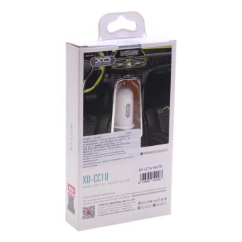 299 р. Устройство зарядное в прикуриватель 2USB 12V XO XO cc18 white  с доставкой в г. Пермь. Увеличить фотографию 4