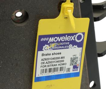 4 399 р. Колодки тормозные SITRAK HOWO задние с накладками (1шт.) MOVELEX MOVELEX az9231340200-mx  с доставкой в г. Пермь. Увеличить фотографию 5